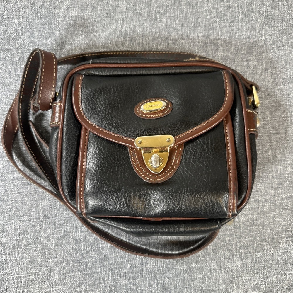 Chenson Genuine Leather Crossbody Purse Black Brown Vintage Shoulder Bag